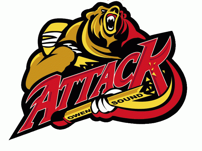 Owen Sound Attack 2001 Unused Logo iron on heat transfer